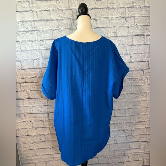 SHEIN Royal Blue Blouse with Zipper Accent - Picture 3 of 4
